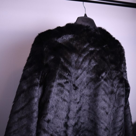 Black Faux Fur Jacket - Picture 3 of 3